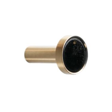 Imagem de Puxadores de latão sólido de pedra natural para armários e gavetas Puxadores de armário para móveis Gancho de decoração de parede, shuicaoshi, 22 mm, com parafuso de gancho