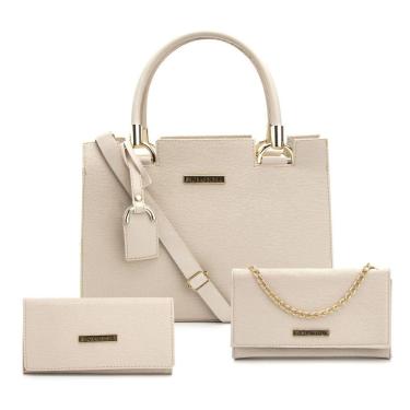 Imagem de Kit Bolsas Feminina Media Pequena e Carteira Alta Qualidade Tendencia Dia a Dia e Passeio