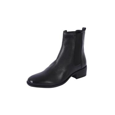 Imagem de Kenneth Cole REACTION Bota de cano curto feminina Salt Chelsea, Couro preto, 7