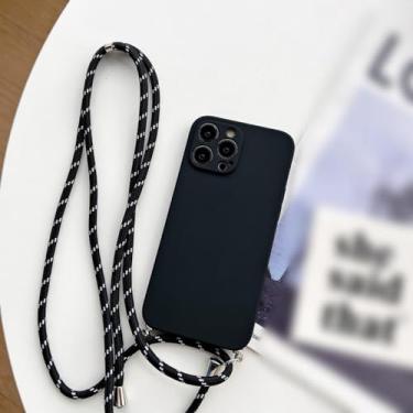 Imagem de Capa de telefone de silicone com cordão de colar crossbody para Xiaomi para Redmi Note 12 12S 7 8 8T 9 9S 9T 10 10S 10T Pro Max Capa macia, preta, para Note 10 Pro