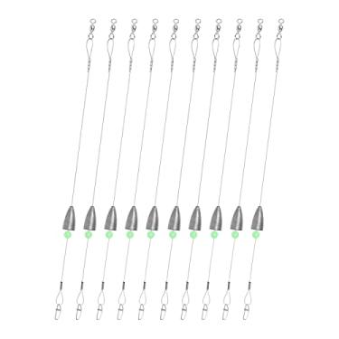 Imagem de ZASIE Carolina Rigs for Fishing – Líderes de pesca de aço com pesos, pré-equipados com peso de 14 g, 10 peças