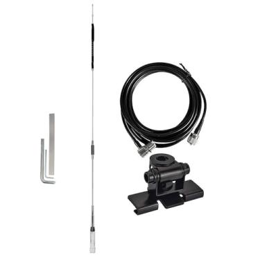 Imagem de SIGNALPLUS Antena de rádio móvel amador veicular Quad Band 29/50/144/430MHz CB VHF UHF gmrs antena de carro para Midland MURS Nagoya nmo TYT TH-9800 TH-9800D, cabo coaxial de 5 metros/clipe de suporte