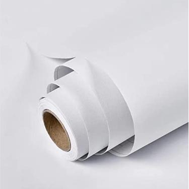 Imagem de Papel de parede branco 44,5 cm x 1,016 cm descasque e cole papel de contato branco moderno removível autoadesivo texturizado decorativo cobertura de parede banheiro armário de cozinha melhorado mais