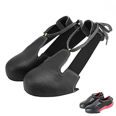 Imagem de Capas de sapato de segurança com biqueira de aço, sola antiderrapante e alça ajustável, galochas unissex para proteção industrial e local de trabalho