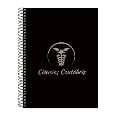 Imagem de Caderno Universitário Espiral 20 Matérias Profissões Ciências Contábeis (Preto e Prata)