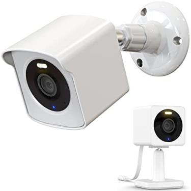 Imagem de Suporte de parede para Wyze Cam OG & Wyze Cam OG Telephoto, capa protetora à prova de intempéries e suporte de parede ajustável de 360 graus para câmera de segurança Wyze interna e externa - branco, 1 pacote