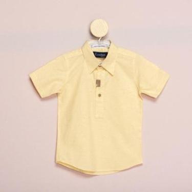 Imagem de Camisa Social Infantil Masculina Manga Curta Lisa Gola Polo-Masculino