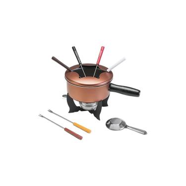 Imagem de Jogo para fondue em alumínio Brinox 1,25L 10 peças cobre