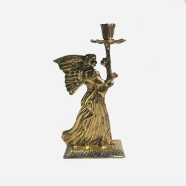 Imagem de Castiçal Anjo Uma Vela Bronze Igreja - Artm