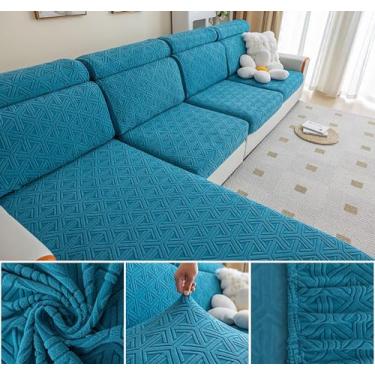 Imagem de Sofá De Estiramento Slipcover Sofá Capa Protetor De Móveis Sofá Macio Com Fundo Elástico Para Crianças, Poliéster Spandex Jacquard Tecido (C,Darkblue)