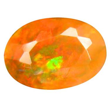 Imagem de 1,12 ct AAA+ Qualidade da pedra preciosa corte oval (10 x 7 mm) opala arco-íris não aquecida genuína e extraída da pedra preciosa solta da Terra