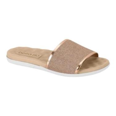 Imagem de Sandália Beira Rio Rasteirinha Feminina Gliter Ouro do-Feminino