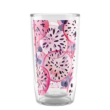 Imagem de Tervis Yao Cheng Fruta Refrigerada Mirtilo Dragonfruit Feito nos EUA Copo de Parede Dupla Isolamento Copo de Viagem Mantém Bebidas Frias e Quentes, 473 ml, Blueberry Dragonfruit