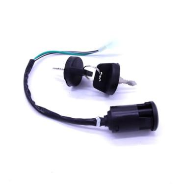 Imagem de Interruptor de ignição de motocicleta de 2 fios com chave - peças de partida para triciclo elétrico e scooter, carrinhos de golfe, quadriciclo ATV 4 rodas - 2 posições, contatos de cobre, cabo de