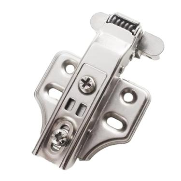 Imagem de Generic Dobradiça de porta com estrutura de alumínio, peças de aço estável, acessórios de hardware para móveis, dobradiça silenciosa hidráulica para armário e, Curva reta prateada