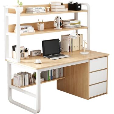 Imagem de WFJHZH Mesa de Computador Industrial 2 em 1 com Gaiola e Estante para Escritório Doméstico, B, D, 100 * 50 * 14 cm