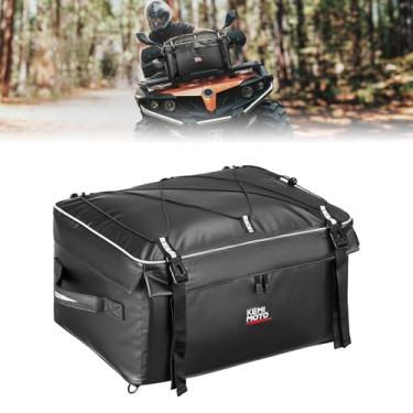 Imagem de KEMIMOTO Bolsa de armazenamento para quadriciclo para rack frontal traseiro, bolsa de equipamento ATV resistente à água 900D com placa divisória ajustável, capa impermeável, bolsa de carga compatível