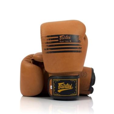 Imagem de Fairtex BGV21 Legacy Muay Thai Luvas de boxe MMA UFC K1 Kick Boxing Treinamento Couro Genuíno Clássico Marrom Fosco - 14oz