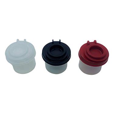 Imagem de BRAZZA Conjunto de saleiro e pimenteiro à prova de umidade, perfeito para acampar, piquenique ao ar livre, cozinha, lancheira, conjunto de especiarias de viagem transparente com tampas pretas plástico hermético dispensador de pote de especiarias (3, mini)