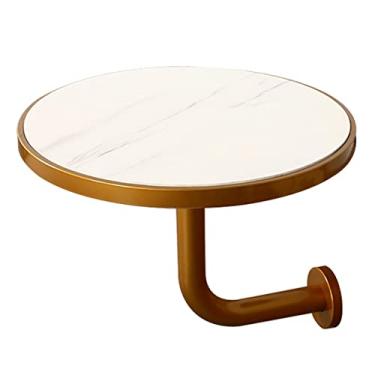 Imagem de Mesa de bar alta mesa de bistrô clássica para bistrô pub - mesa redonda de madeira para bar bistrô 43 cm de altura baixa - suporte na parede para sala de jantar, entrada de cozinha, decoração de