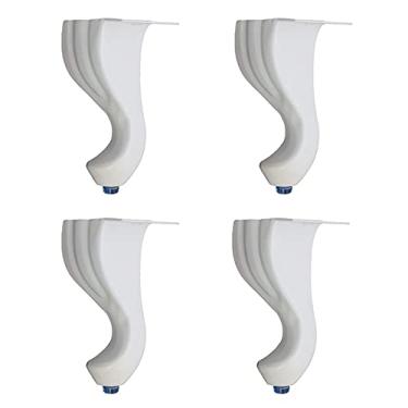 Imagem de Conjunto de 4 pernas de móveis, pernas de mesa de móveis, pé de suporte de sofá de móveis, pernas de suporte de armário de banheiro, tapete de borracha, seguro e silencioso (cor: branco, tamanho: 14,5