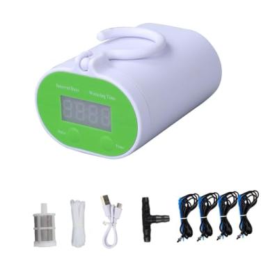 Imagem de de irrigação automática Kit de irrigação por gotejamento Temporizador de aspersão de irrigação de jardinagem portátil para pequeno, Pingando 4 Potes
