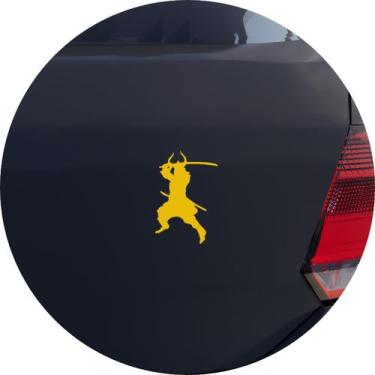 Imagem de Adesivo de Carro Samurai Com Espada - Cor Amarelo - Melhor Adesivo, Am