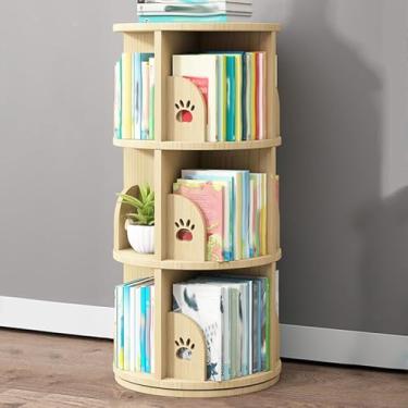 Imagem de Estante giratória para quarto de crianças, rack de armazenamento giratório com visão de 360 ​​graus para estante pequena giratória, ótimo para quarto, sala de estar, estante de canto para es