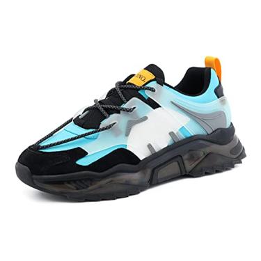 Imagem de Mazino Tênis masculino grosso Arctic Fashion – Tênis casual esportivo masculino, Azul-petróleo, 39