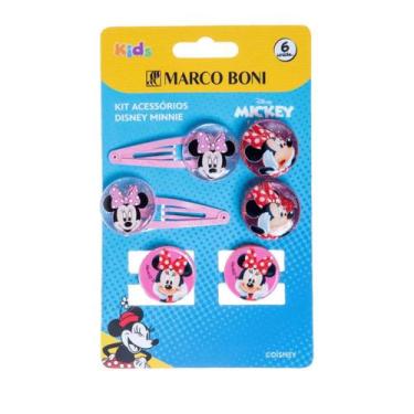 Imagem de Kit Presilhas E Elásticos De Cabelo Disney Minnie Marco Boni, Colorido