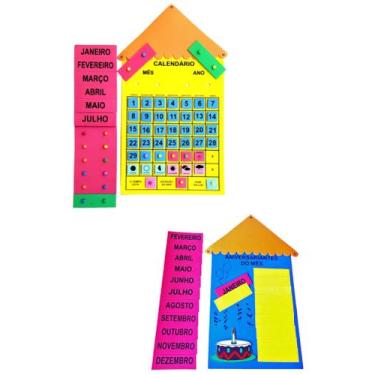 Imagem de Kit Painel Para Sala de Aula Calendário Aniversariante e Bem Vindos - 