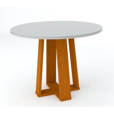 Imagem de Mesa de Jantar Redonda 4 Lugares Isabela Ype OffWhite MDF 100x100 - Ne