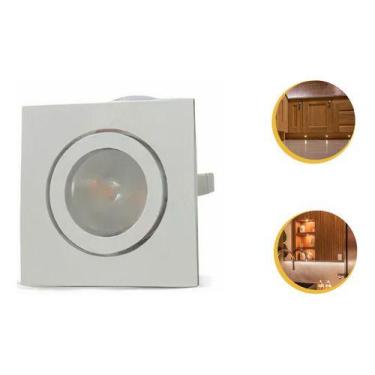 Imagem de Kit 6 Mini Embutido P/moveis 1w Nichos C/2 Unidades - Opus, Branco, 11