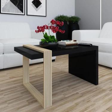Imagem de Mesa de centro para sala no amadeirado com preto - L.M.D.F Móveis