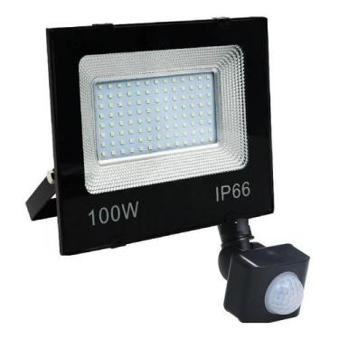Imagem de Refletor Led Holofote Sensor Presença Fotocélula Bivolt 100W - Aaatop