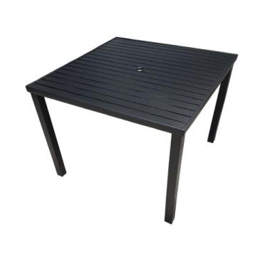 Imagem de Mesa Tampo Ripado Quadrada 0.80X0.80M Alumínio Preta - FRANFER, PRETO