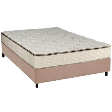 Imagem de Conjunto Box Casal: Colchão Molas Luckspuma Bonnel Montreal + Base CRC Suede Clean (138...
