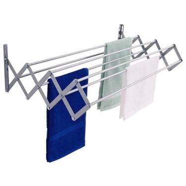 Imagem de Varal de Parede Sanfonado Aluminio Mor 80 cm
