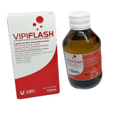 Imagem de Resina Acrílica Líquida 120ml Vipi Flash Reparos prótese - Vipi Flash 