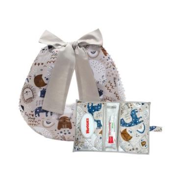 Imagem de Kit Almofada Amamentação com Porta Fralda Bebê Menina Menino - Maria's