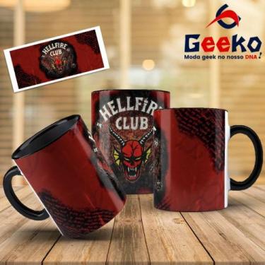Imagem de Caneca HellFire Club Stranger Things Geeko, Preto, 325ml
