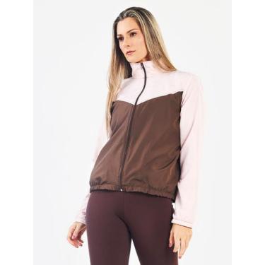 Imagem de Jaqueta Corta Vento Feminina Marrom e Rosa - Usa Club, GG, Rosa