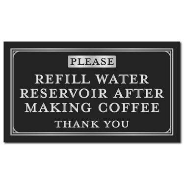 Imagem de Refil de adesivo de reservatório de água para cafeteira, placas de café de 3,5 x 2,0 para estação de café, compatível com máquina de café Keurig, acessórios para cafés, itens essenciais para sala de