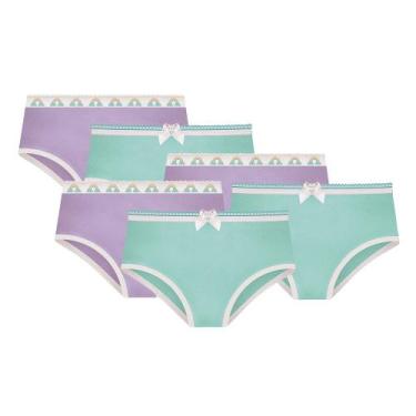 Imagem de Kit 6 Calcinhas Básica Normal Para Meninas Selene Infanto Juvenil Em A