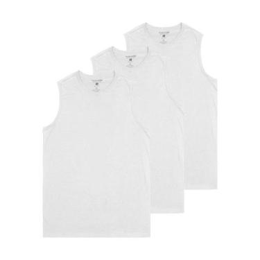 Imagem de Kit com 3 Camisetas Masculina Regata Malwee 1000004421, Branco, GG