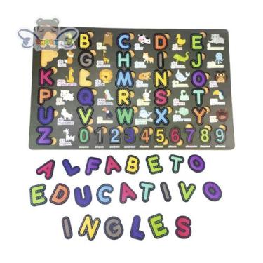 Imagem de Brinquedos montessoriano letras de alfabeto + números Inglês - Thoth