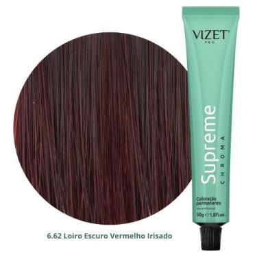 Imagem de Coloração Supreme Chroma 6.62 Loiro Escuro Vermelho Irisado 50gr Vizet