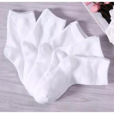 Imagem de Kit 12 Pares De Meias Algodão Infantil Menino/Menina Branca - Loppas, 