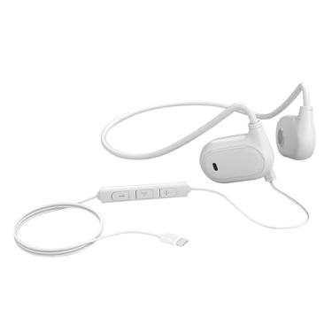 Imagem de Fones de ouvido com fio GZCRDZ tipo C, fones de ouvido abertos, USB tipo C com microfone, volume ajustável (Branco)