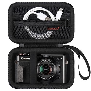 Imagem de Canboc Capa para câmera Canon PowerShot G7 X Mark II/ G7X Mark III Digital 4K Vlogging, bolsa de câmera de vídeo 4K, bolso de malha com zíper para cabo USB, baterias, preta